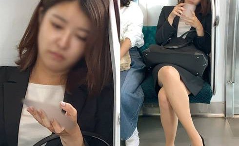 これぞ美人OL！組んだ美脚がセクシーすぎるスタイル抜群のスーツOLさん（中編）