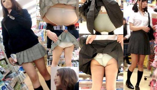 【2人SET】透けPもろ出し制服ギャル＋めくられP丸見え清楚制服女子＝鬼畜スカートめくりSPセット