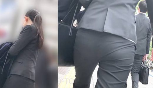 【FHD 60fps】スーツのお尻：人事部の先輩社員のお尻