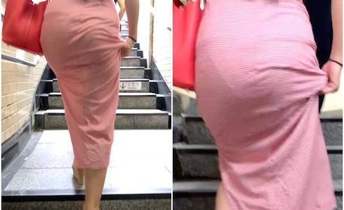 《SAKURAカラーの着衣尻でこの空気を吹っ飛ばせ！》 No.804【見える時と見えない時の差が激しいマキシワンピのお姉さん】