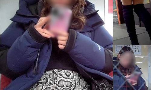 【電車対面パンチラ】三角ゾーン観察記録/ニーハイブーツ＆絶対領域！