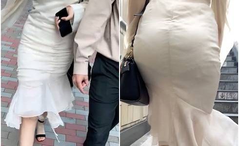 《Part1・Hな洋服を着たがるJD》 No.1046【モデル級のBODYに張り付くスケスケワンピース】