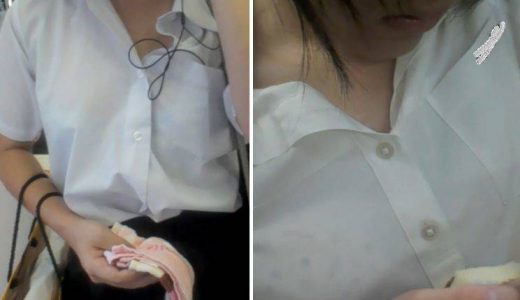 通学中J〇のスケブラ接写&nbsp;