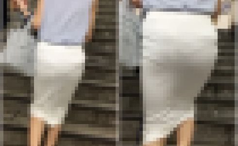 《スカートに突っ込み過ぎ》 No.1123【ストレッチの効いたタイトスカートは生地が薄過ぎていろんなモノが透けている】
