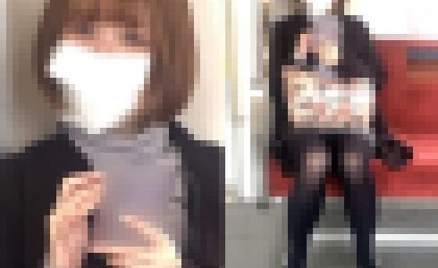 黒ストッキング美脚がたまらない長身のショートカット美女
