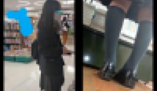 【スマホで逆さ撮り66】下校途中のJ〇のスカート内撮影　１人本屋で物色中を大胆カメライン【素人撮影】