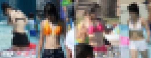 プールサイドのお嬢さん