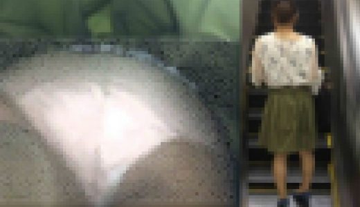 4K bomb421 ひざ丈フレア美人JDのピンクP　エスカめくり