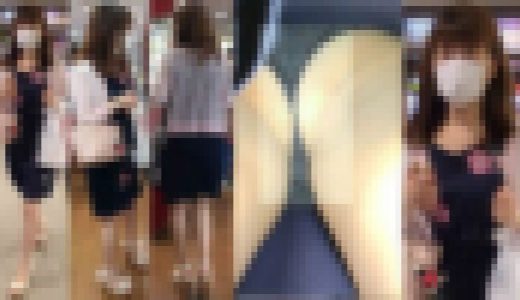 4K bomb571 童顔スレンダー美女OLの股間にシミが・・・食い込み黒綿パンティ　エスカ逆さ