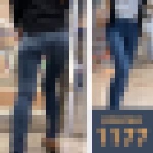 【1177】X脚ラインとVの字パンティーラインのコラボで興奮度Z級！ピチピチスキニージーンズ女子