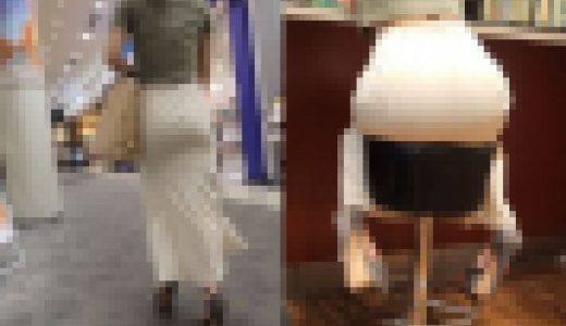 【マ◯ク座り尻】マーメイドスカートの大きなお尻
