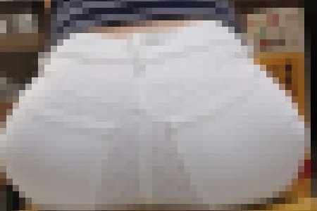 【白デニム】水玉パンティー透け2