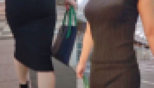 【黒ニットワンピ】タイトなワンピースのむっちりヒップ2