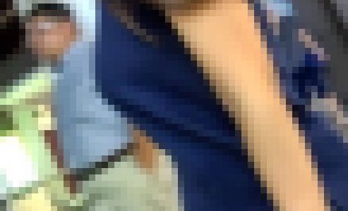 巨乳美女の横乳！！横からのロケットよ！