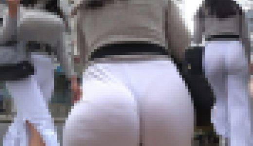 【超高画質】ウォオオ！！！爆尻＆爆乳の豊満ボディーに白フレアパンツの最強コラボ！着衣系フェチ涎ものの女体案件です♪