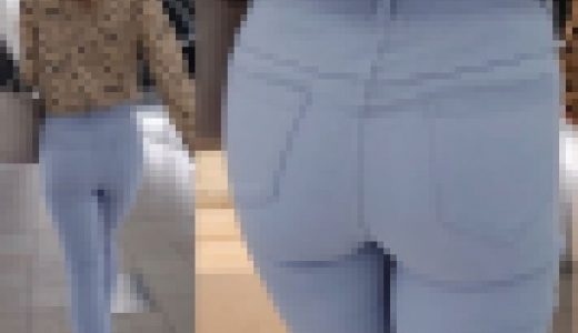 【カラーデニム】お尻の形が丸分かりなぴたぴたデニム金髪ギャル4