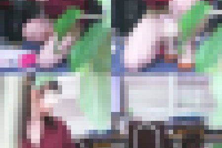 バレちゃった！　スラっとした美脚のうら若き乙女　見えすぎ？大胆パンチラ