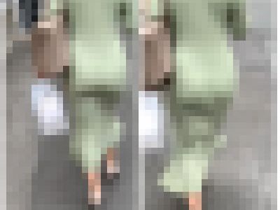 【再販】タイトスカート、ワンピース、パンツスタイルとトレンドファッションを履きこなした女性が闊歩するシーン【12】