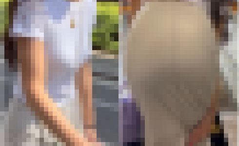 《４K・高画質》「はち切れ寸前！タイトスカート姿のセレブ若妻」