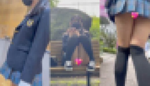 女子校生盗撮日記29 続・青チェックミニマム童顔ツインテ女子校生を野外で盗撮【※声出し有り】