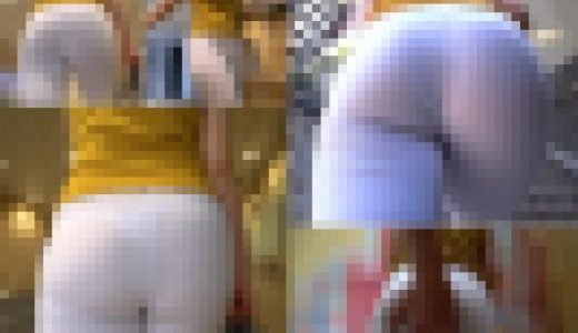 【ピタパン探訪】歩行編☆白パンツに透けるTバックラインと極上触感の柔らかデカ尻！