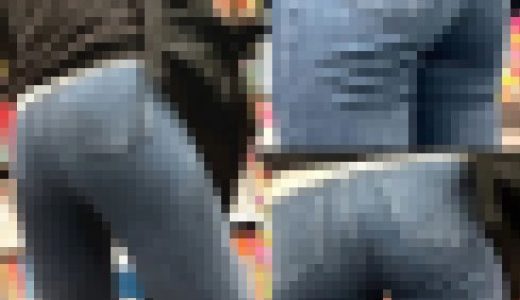 【期間限定】抜群スタイルのパン線ピチピチ薄デニム【街中風景064】