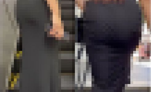 【尻圧がスゴい！】「ピチピチ過ぎる黒ワンピを着るセレブお姉さん(1名)」