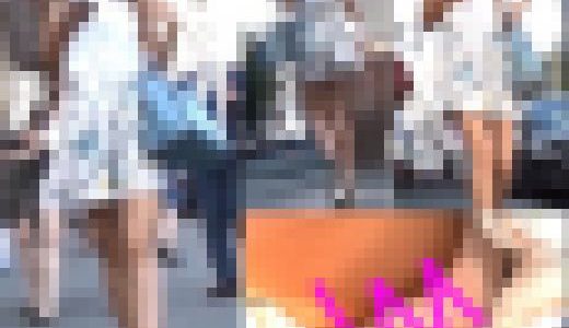 【声かけパンチラ！】ギャル系お姉さんの喰い込みTバックを真下から盗撮！！