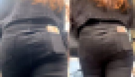 スキニーデニムパンツでヒップラインが魅力のスレンダー美女⑧