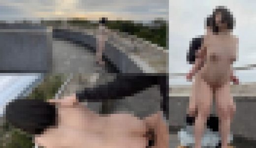 【野外露出】展望台からの最高の見晴らしで全裸立ちバック中出し